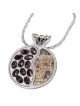 Collier de grenade en argent sterling et or 9 carats avec pierres de grenat -