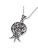 Rafael Jewelry Pendentif grenade en argent sterling avec grenat et lavande