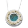 Deluxe Sterling Silver, 9K Gold and Eilat Stone Circle Necklace - Belo
