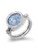 Bague en argent sterling et verre romain avec perles d’argent