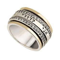 Bague tournante de luxe Ani LeDodi en or jaune 9 carats et argent sterling 925
