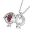 Rafael Jewelry Sterling Silver and 14K Gold Shema Yisrael Pomegranate