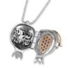 Rafael Jewelry Sterling Silver and 14K Gold Shema Yisrael Pomegranate