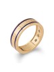14K Yellow Gold and Blue Enamel 'This Too Shall Pass' Ring With Three