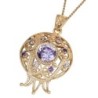 Rafael Jewelry 14K Gold Filigree Pomegranate Necklace with Amethysts