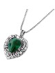 Grand collier coeur en argent avec pierre d'Eilat