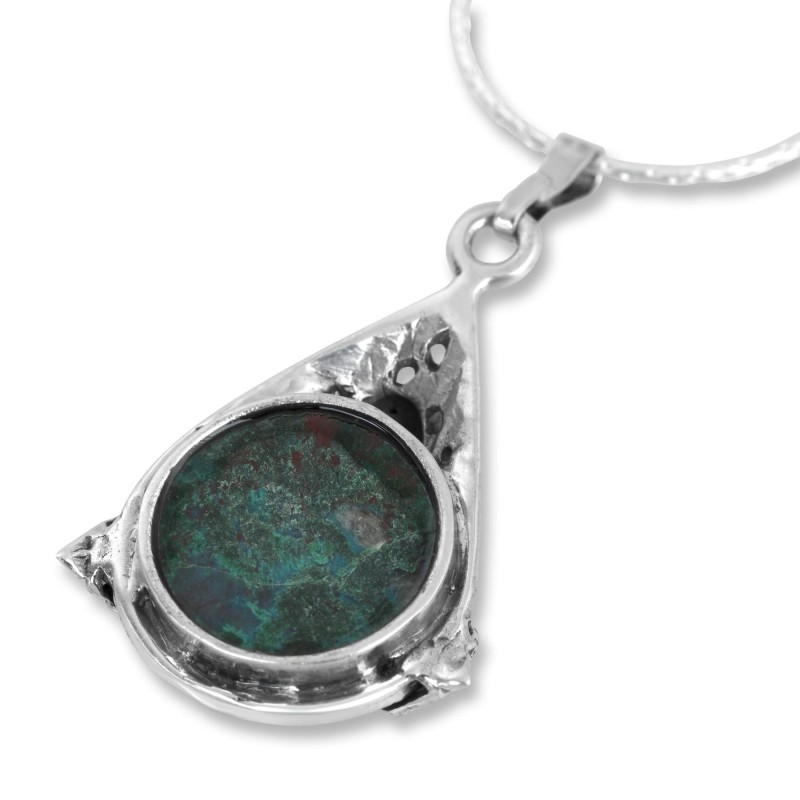 Collier à trois points en argent sterling et pierre d'Eilat