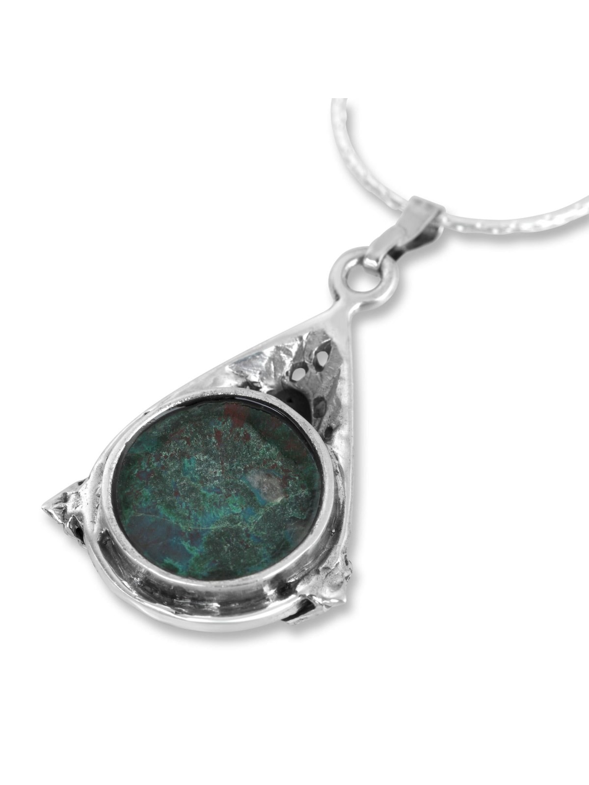 Collier à trois points en argent sterling et pierre d'Eilat