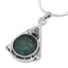 Sterling Silver and Eilat Stone Three-Point Necklace