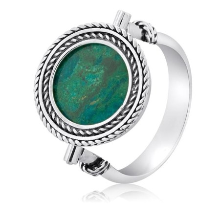 Bague cercle en pierre et argent d'Eilat