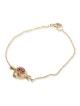 Élégant bracelet grenade en or jaune 14 carats