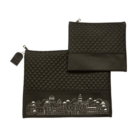 Black Faux Leather Tallit and Tefillin Bag ... | Talit & Tefillin Bags