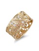 Rafael Jewelry Bague à motif floral en or 14 carats (avec 23 diamants)