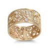 Rafael Jewelry 14K Gold Floral Pattern Ring (with 23 Diamonds)