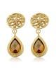 Boucles d'oreilles pendantes en or 14 carats et citrine