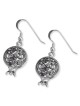 Boucles d'oreilles grenade en argent sterling 925 avec motif en filigrane et amet