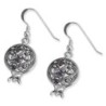 925 Sterling Silver Pomegranate Earrings With Filigree Design and Amet