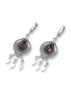 Rafael Jewelry Boucles d'oreilles grenade en argent avec pierre d'améthyste violette