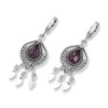 Rafael Jewelry Silver Pomegranate Earrings with Purple Amethyst Stone