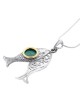 Eilat Stone, Silver and Gold Fish Necklace