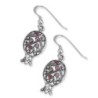 925 Sterling Silver Pomegranate Earrings With Filigree Design and Gems