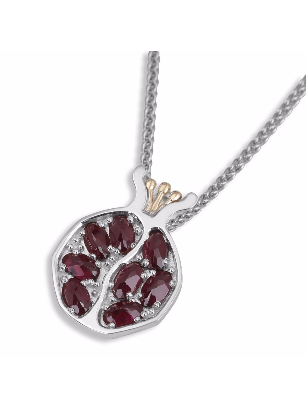 Rafael Jewlery Grenade en argent sterling 925 et or 9 carats avec grenat