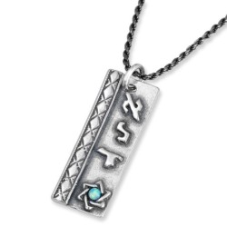 Pendentif Kabbale en argent sterling 925 fait à la main avec pierre d'opale - Divine