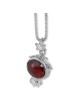 Collier de grenade en argent sterling et grenat avec étoile de David Det
