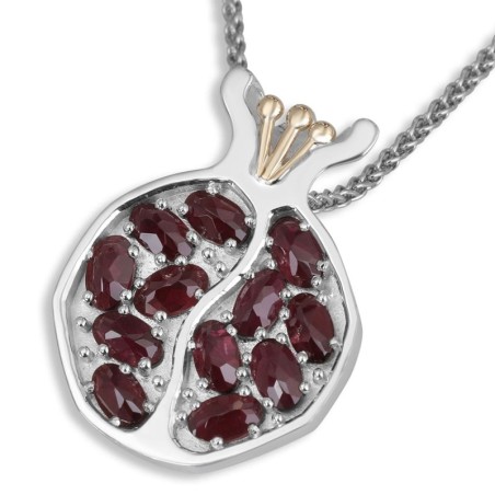 Rafael Jewelry Grande Grenade en Argent Sterling 925 et Or 9K avec