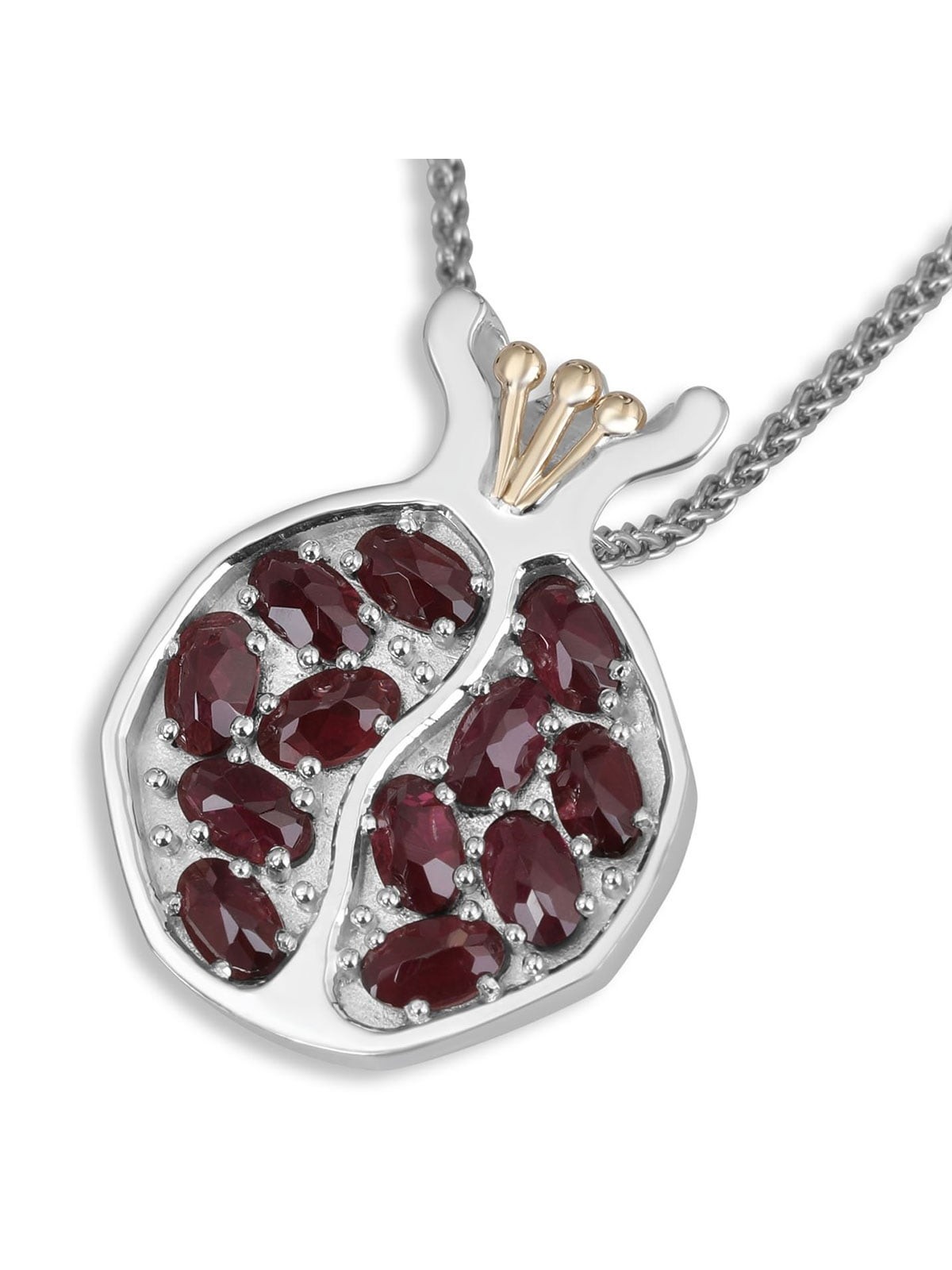Rafael Jewelry Grande Grenade en Argent Sterling 925 et Or 9K avec