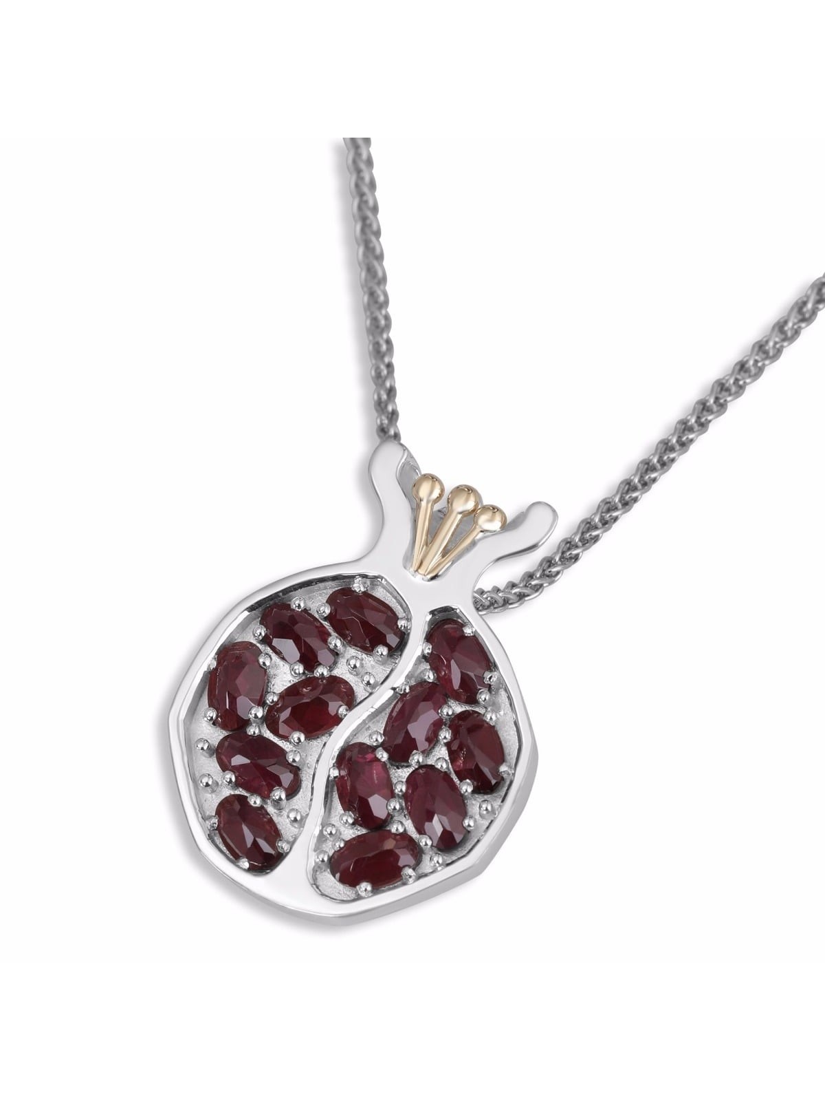 Rafael Jewelry Grande Grenade en Argent Sterling 925 et Or 9K avec