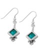 Boucles d'oreilles en forme de diamant en pierre d'Eilat et argent