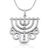 Exclusive Sterling Silver Ornate Menorah Necklace