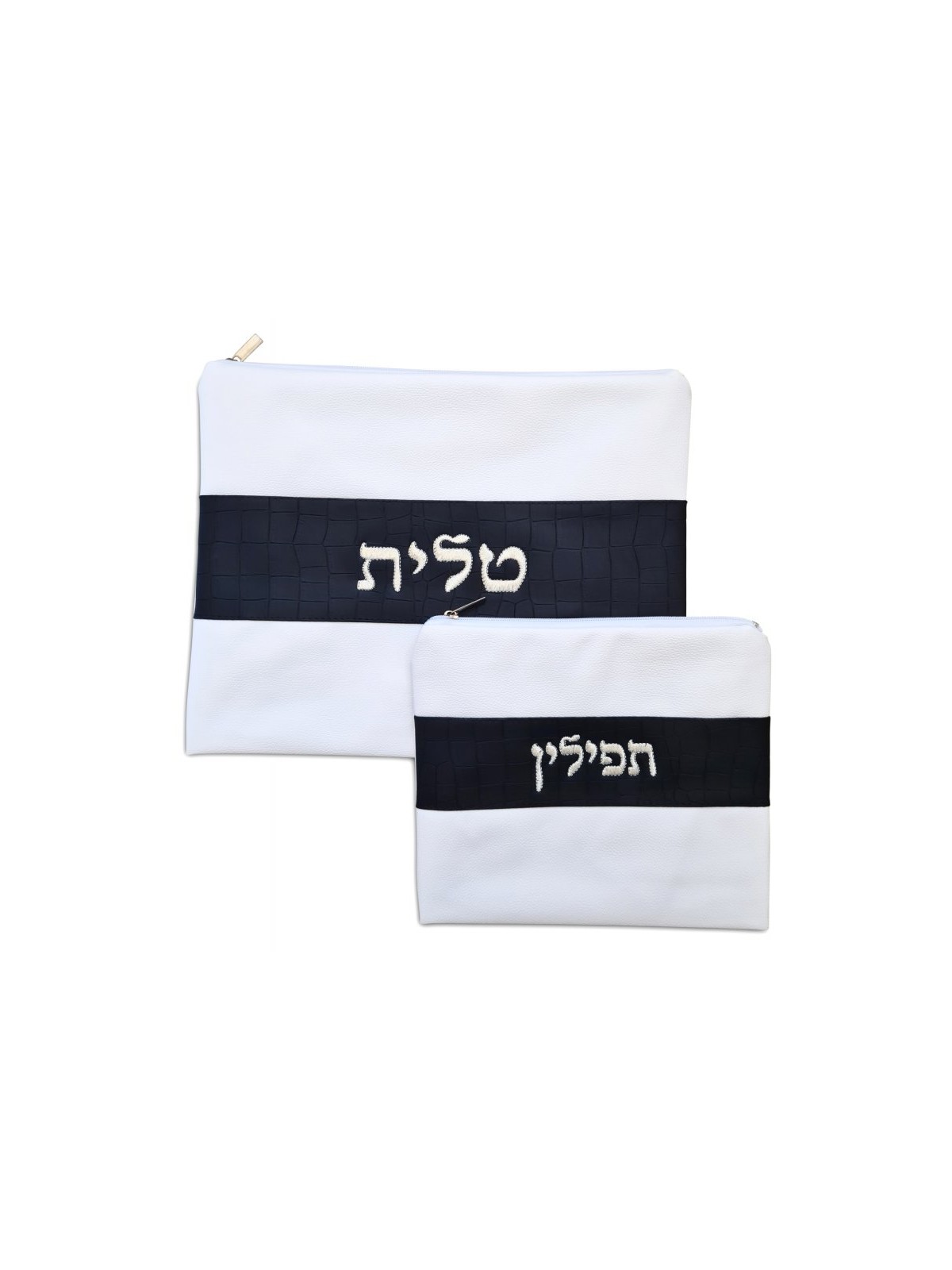 Faux Leather White Tallit and Tefillin Bag ... | Talit & Tefillin Bags