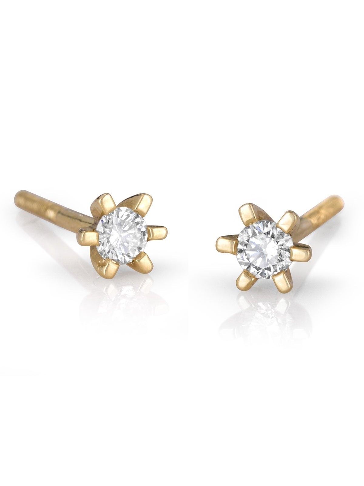 14K Gold 6-Prong Diamond Stud Earrings 0.24 ct (Choice of Color)