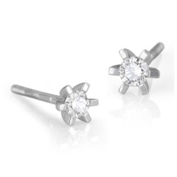 14K Gold 6-Prong Diamond Stud Earrings 0.24 ct (Choice of Color)