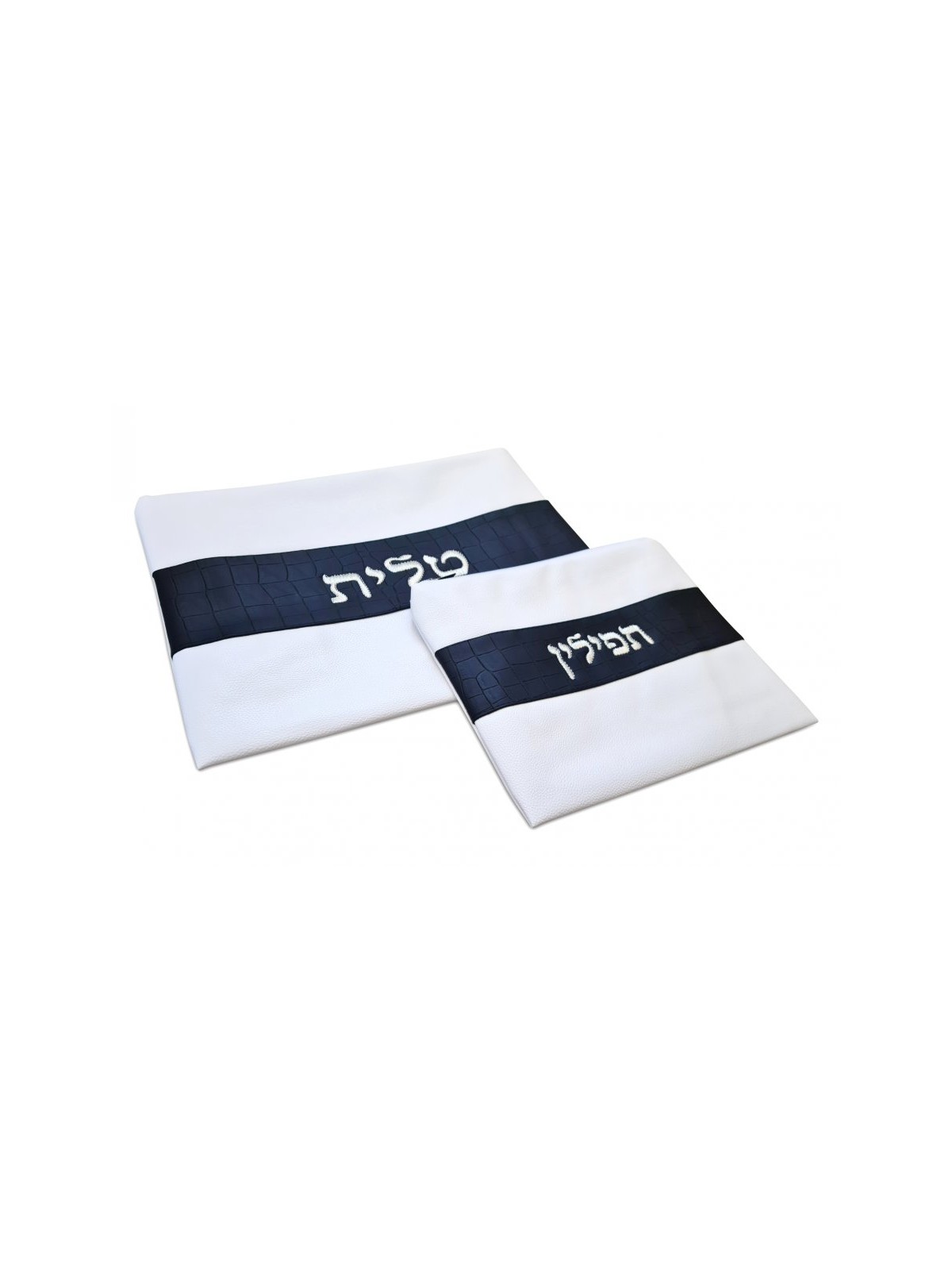 Faux Leather White Tallit and Tefillin Bag ... | Talit & Tefillin Bags