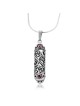 Collier Mezouza en filigrane en argent sterling avec pierres rubis