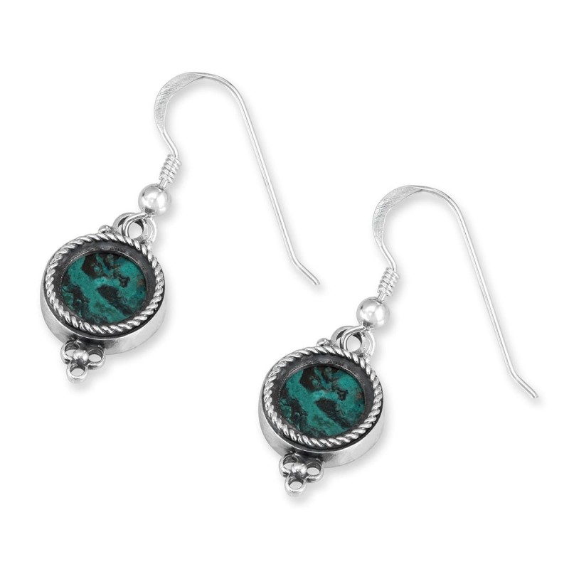 Rafael Jewelry Boucles d'oreilles cercle en pierre d'Eilat et argent