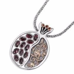 Rafael Jewelry Grenade en argent sterling 925 avec or et grenat St