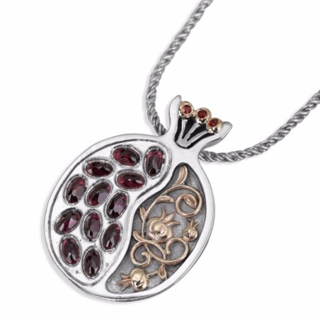 Rafael Jewelry Grenade en argent sterling 925 avec or et grenat St