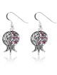 Boucles d'oreilles grenade en filigrane en argent sterling avec pierres précieuses rubis
