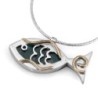 Rafael Jewelry Eilat Stone, Silver and Gold Filled Fish Necklace