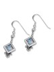 Rafael Jewelry Boucles d'oreilles romaines en verre et argent en forme de diamant