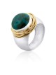 Deluxe Eilat Stone, Silver and and Gold Filled Ring
