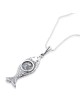 Collier de poisson romain en verre et argent
