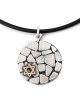 Jerusalem Wall: Silver and Gold Star of David Disk Pendant Necklace