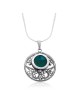 Silver and Eilat Stone Ball Necklace