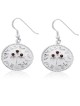 Three Pomegranates Shekel Coin Earrings with Garnet Stones