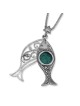 Rafael Jewelry Sterling Silver Fish Pendant with Eilat Stone